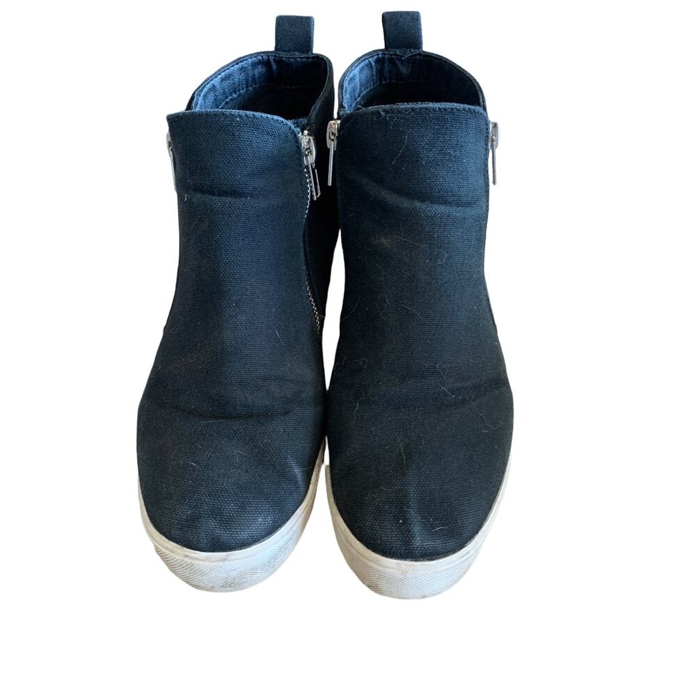 🍒 2/$20 🍒 Black Double Zip Fashion High Sneakers, sz 9